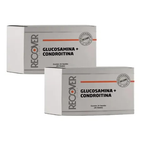 Kit De 2 Glucosaminas 1500 Mg Mais Condroitina 1200 Mg 30 Sachês Sem Sabor Recover Farma