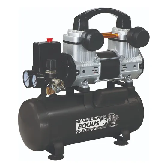 Compresor De Aire 10l Silencioso Sin Aceite Equus