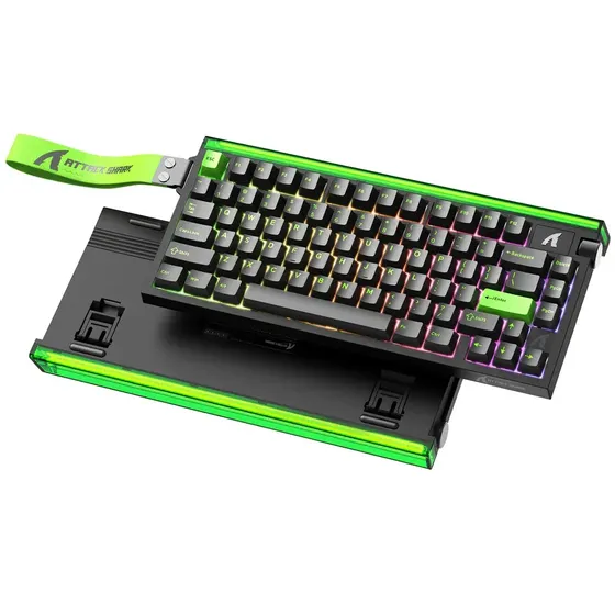 Attack Shark R85 He 75% Teclado Alambrico Magnética Por Cable De 8khz, Precisión De Rt De 0.005mm, 79 Keys Pbt Keycaps Teclado Mecanico Gamer Con Caja De Luz, Hot Swappable, Verde