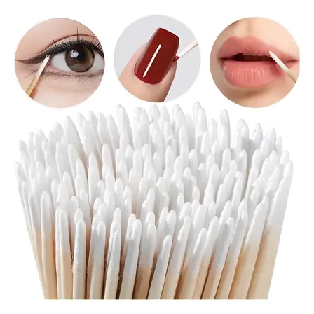 500 Palitos Com Algodão Limpeza Unhas Henna Sobrancelhas
