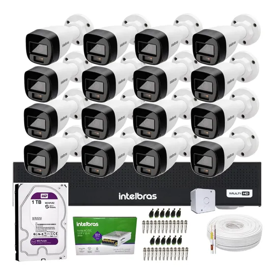 16 Cam Intelbras F. Color C/ Audio Dvr 16ch, Hd 4 Tb Purple