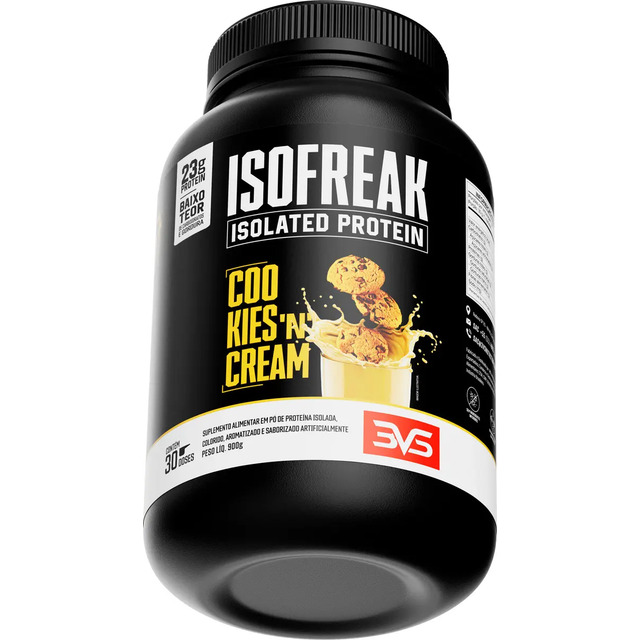 Whey Isolado Isofreak 900g Sabor: Cookies And Cream - Fórmula Avançada Com 23g De Proteína Por Dose Whey Isolado Isofreak 900g Sabor: Cookies And Cream - Fórmula Avançada Com 23g De Proteína Por Dose