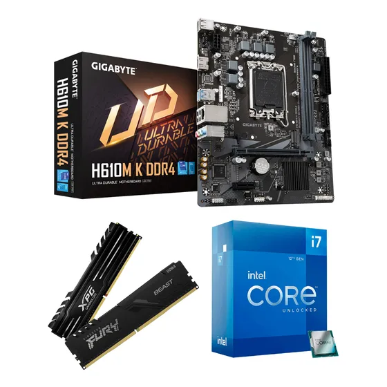 Kit Upgrade Intel 12a I7 12700f + H610m-k + 2x 16gb 3200mhz