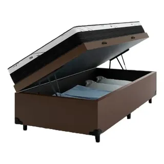 Elite Sono Cama Box Baú Solteiro Sintético Com Colchão D33 One Face
