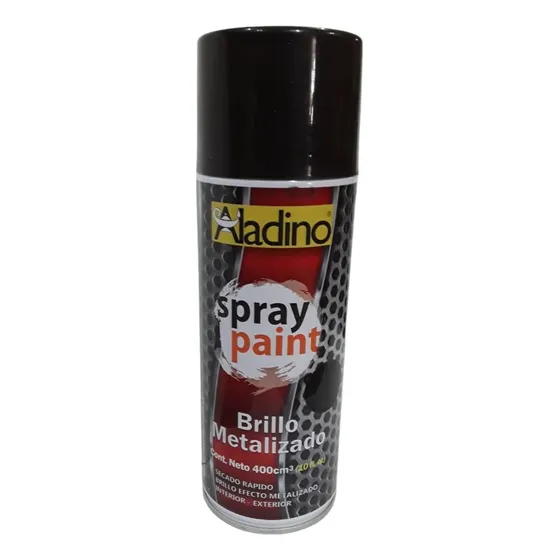 Pintura Spray Negro Metalizado 400ml Marca Aladino