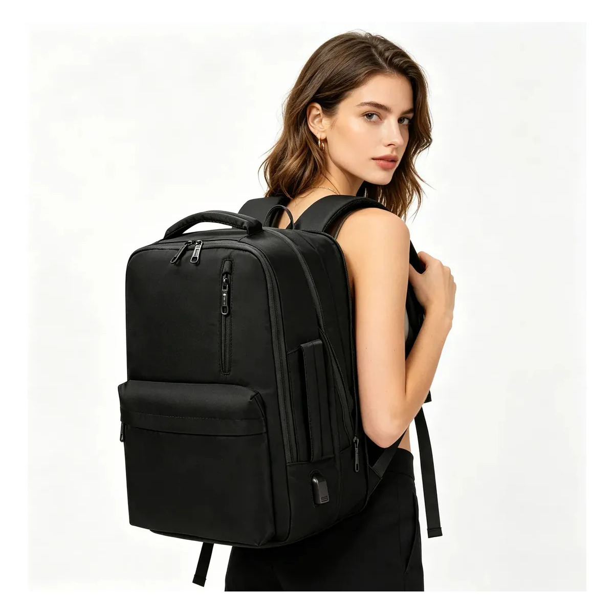 Mochila para Notebook Feminina Expansível de 25L a 40L, com USB e Impermeável