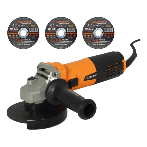 Amoladora Angular Lusqtoff 820-L 720W 220V 115mm 4.5'' con Discos Lusqtoff 50hz