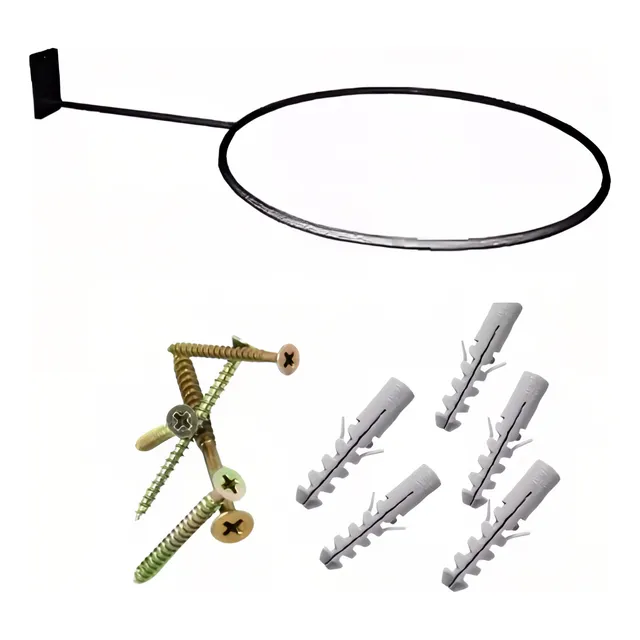 Suporte Bola Pilates Ou Suiça + Parafuso E Buchas Reforçado