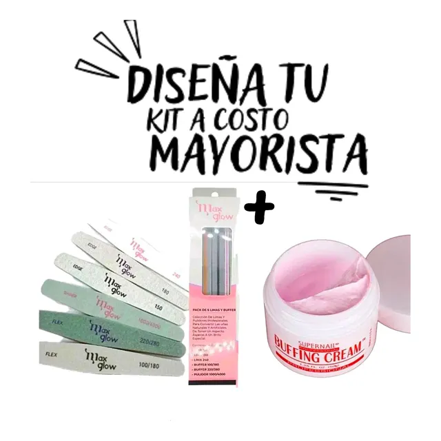 Set Limas Buffer Uñas Manicure Con Pulidora Max Glow