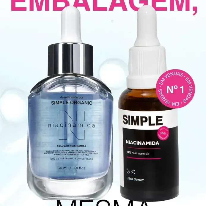 Ultra Sérum Niacinamida Facial 30ml Simple Organic - Todo Tipo De Pele - Dia/noite