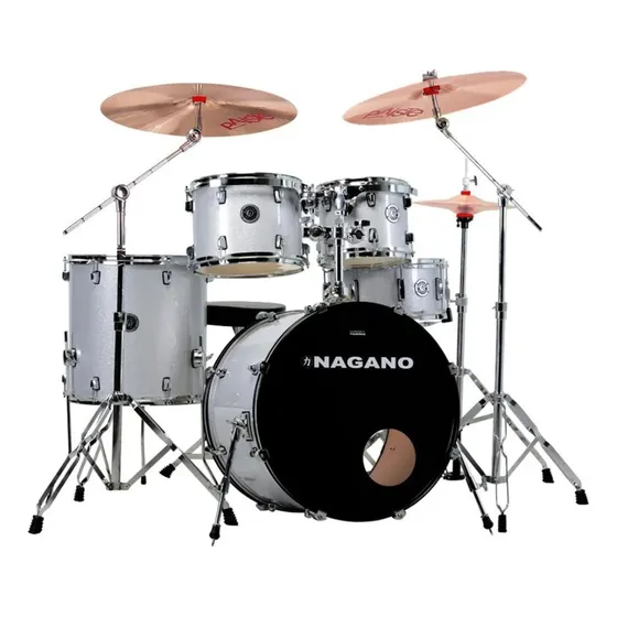 Bateria Nagano Garage Fusion 20 Silver Sparkle Com Banco