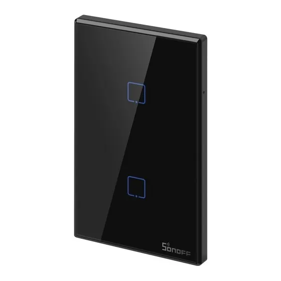 Interruptor 2 Canal Touch De Pared Sonoff Negro Cdmx Electró
