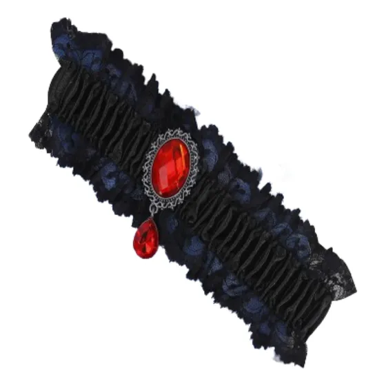 Liga Negra Gotica Gemas Rojas Gota De Sangre Disfraz Vampiro