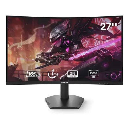 Redragon 27  144hz/165hz Monitor Curvo Para Juegos, Qhd 2k (
