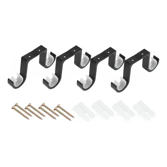 4×soportes Techo Dobles Para Cortinas, 4 Unidades