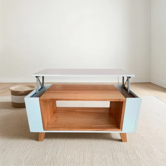 Mesa Ratona Nordica Tapa Elevable! Ideal P/comer 2 Personas!