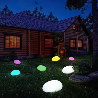 2 Lámpara Solar Para Exterior Jardin Decorativa Tipo Piedra
