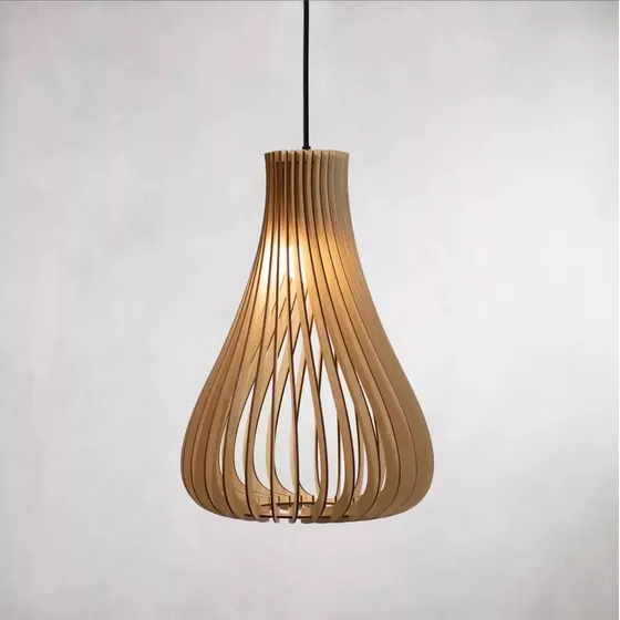Lampara Techo Colgante Moderna Nórdico Mdf Decoración