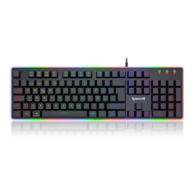 Teclado Semi Mecánico Gamer Redragon Dyaus 2 K509rgb Esp-ing Color del teclado Negro Idioma Español Latinoamérica