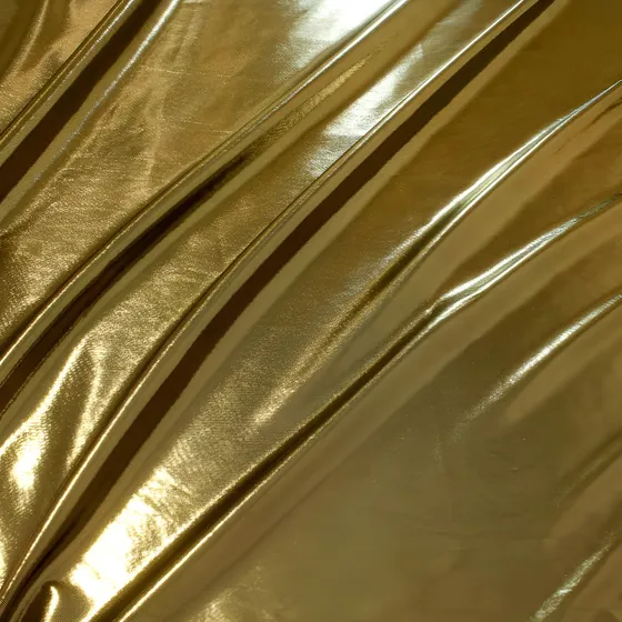 Rolo 7 Metros Tecido Lame Com Brilho Metalizado Dourado Liso