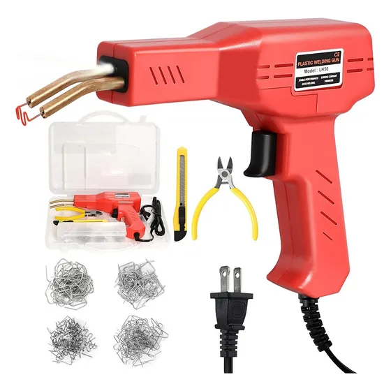 Kit Pistola Soldar Soldadora Parachoques Vehiculos Plasticos Rojo