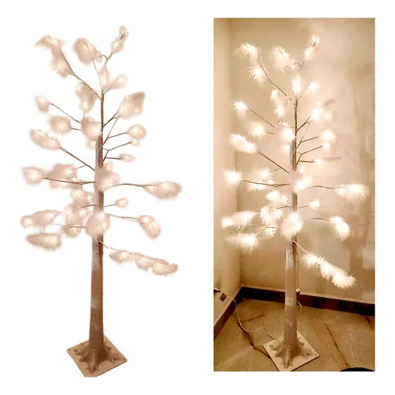 Arbol Luces Luz Led Plumas Navidad Chamizo Flores