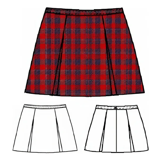 ( Moldes De Ropa)   Pollera  Colegial  Tablas 0901