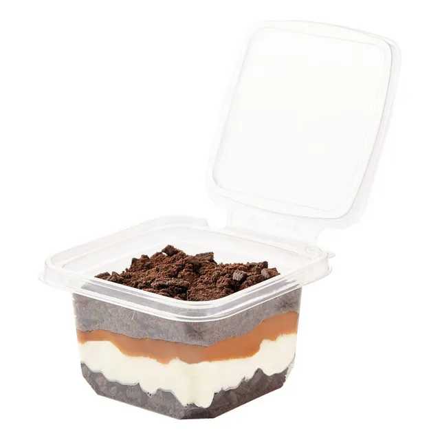 Pote Postre Lockfood Pet Cuadrado (390cc) (9*9*6cm) * 50 Uni