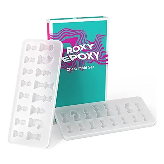 Juego De 2 Moldes De Resina De Ajedrez De Silicona Roxy Epox