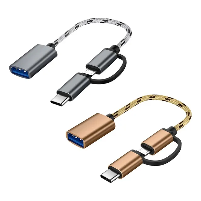 Adaptador Otg Tipo C Y Micro Usb A Usb Hembra   .