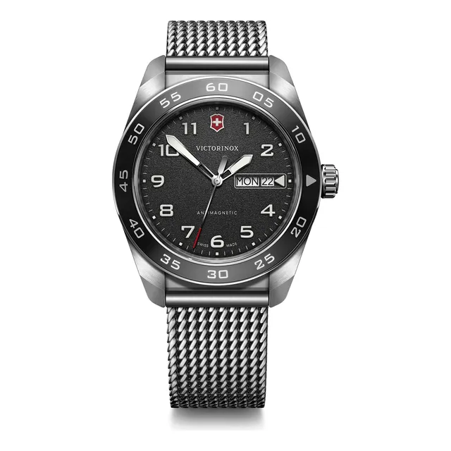 Reloj Victorinox Swiss Army Quartz Acero Inox, Dial Negro