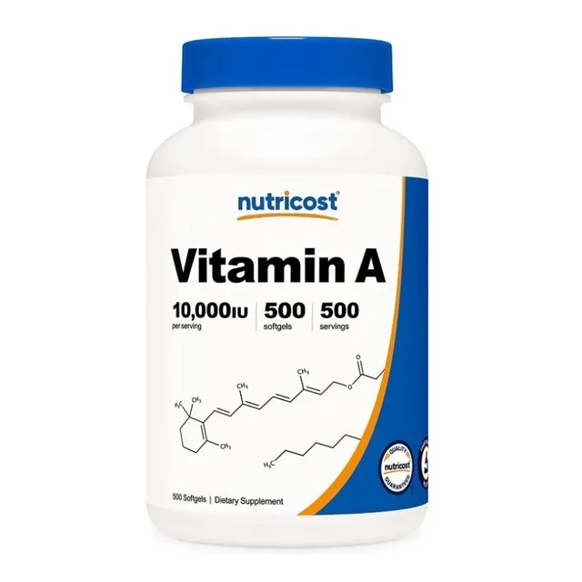 Original Nutricost Vitamina A 10000 Ui, 500 Cap Gel, 500 Ser