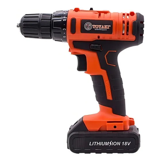Taladro Bateria 18v 2 Bateria Li-0n Toyaki Tk-863 Color Naranja Oscuro Frecuencia 60