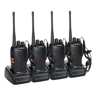 Kit 4 Radios Baofeng Comunicador Frequencia Profissional 16 Canais C