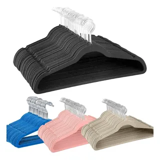 Kit Cabide Veludo Infantil 30un Atacado Slim Antideslizante