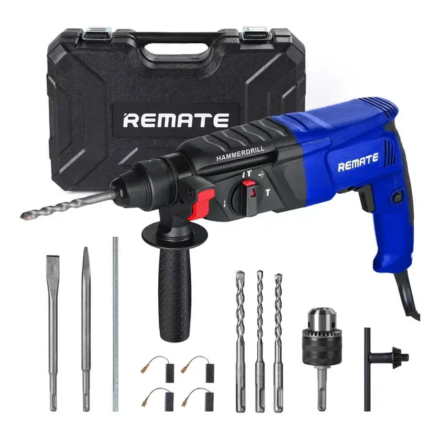 Rotomartillo Taladro de impacto Cincelador Perforador Sds 800w Con Accesorios Color Azul REMATE