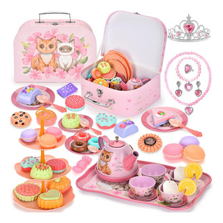 Juego De Té Para Niñas, 56 Piezas Juguete De Postre Fiestas Juego De Té Para Niñas, 56 Piezas Juguete De Postre Fiestas