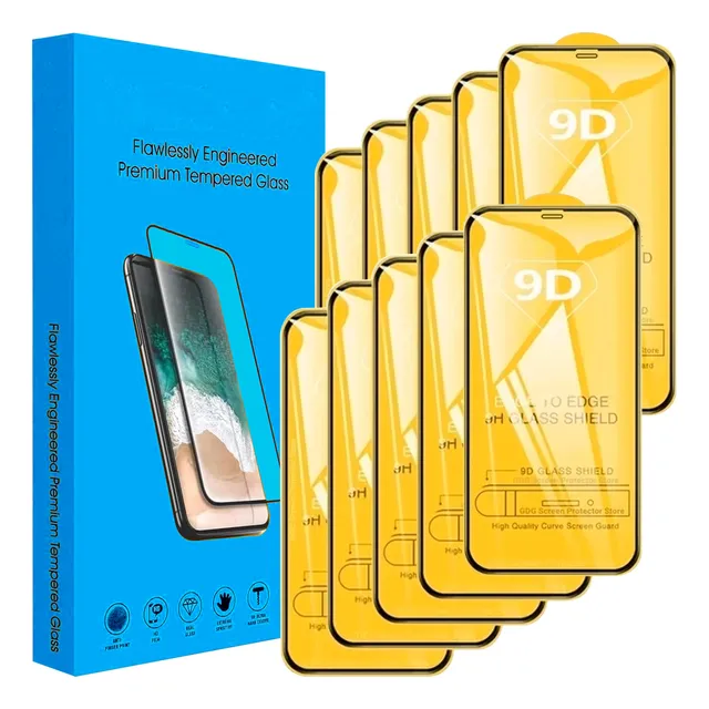 10 Piezas Cristal Templado 9d Para iPhone Pantalla Completa