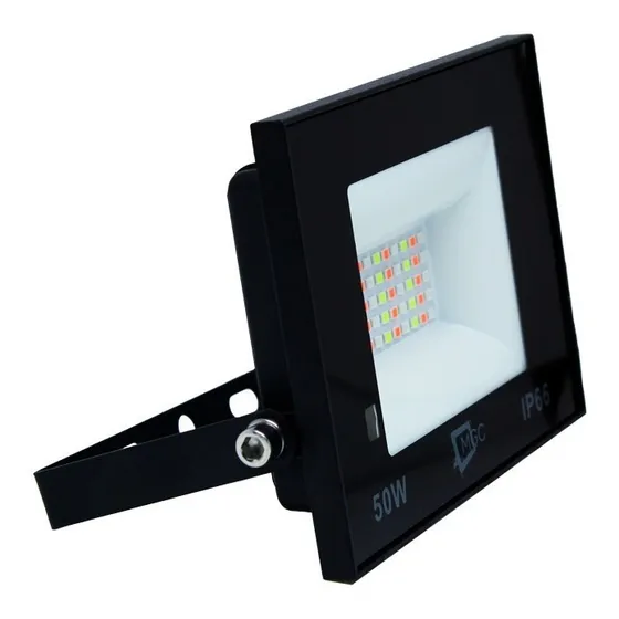 Refletor Led Holofote 50w 127/220V Rgb Colorido C/ Controle Cor da carcaça Preto 127/220V
