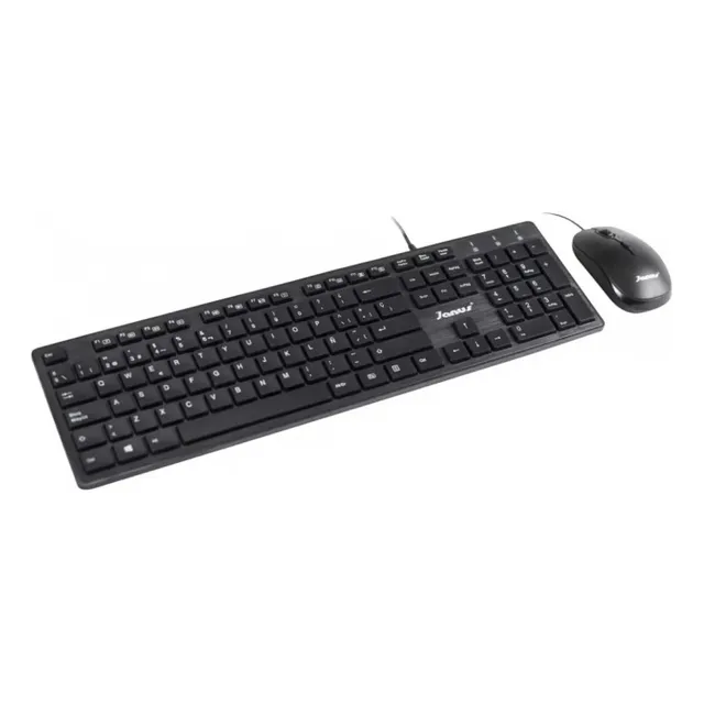 Combo Teclado Mouse Janus Alambrico K841+m377 Teclado Negro