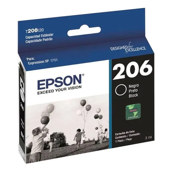Cartucho Tinta Epson T206120 Black Para Impresora Xp-2101