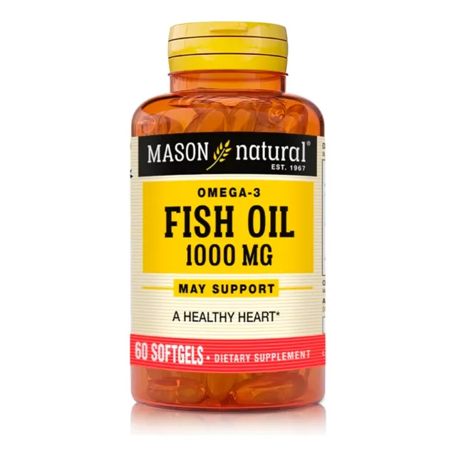 Omega 3 Aceite De Pescado 1000mg (60 Cápsulas) - Mason Natur