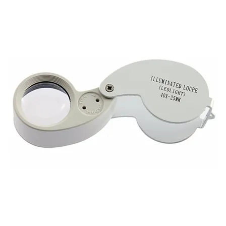 Microscopio De Bolsillo 40x , Cuenta Hilo 40x, Con Luz Led