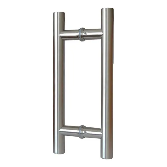 Jaladera Puerta Cristal Tipo H 30cm Acero Inoxidable Cromo