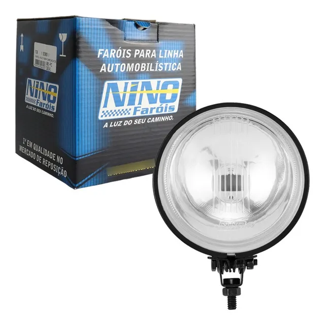 Farol Milha Auxiliar H3 Nino F58 Redondo Carcaca Ferro 110mm
