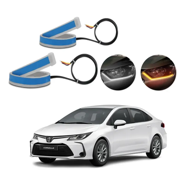 Kit Fitas Led Drl Farol Seta 12v 45cm Corolla 2014 2015 2016