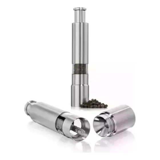 Molinillo De Pimienta Pimentero A Piston Acero Inox 14cmgris