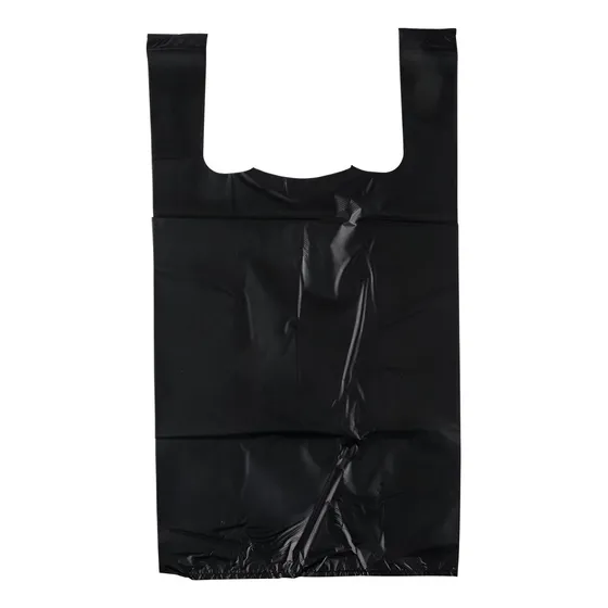100 Bolsas Camiseta Negra Reforzada 45x55cm Reutilizable