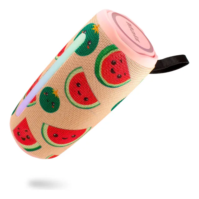 Bocina Bluetooth Radio Fm Portatil Usb Recargable Luz Led Color Rosa