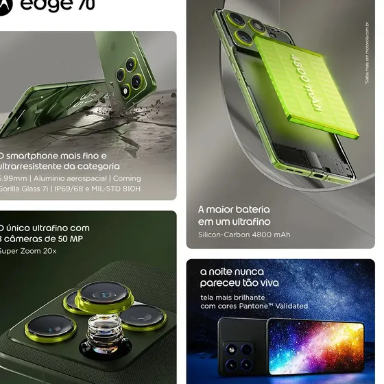 Smartphone Motorola Edge 70 5g Crystals By Swarovski - 512gb 12gb Ram + 12gb Ram Boost, Ultrafino, 3